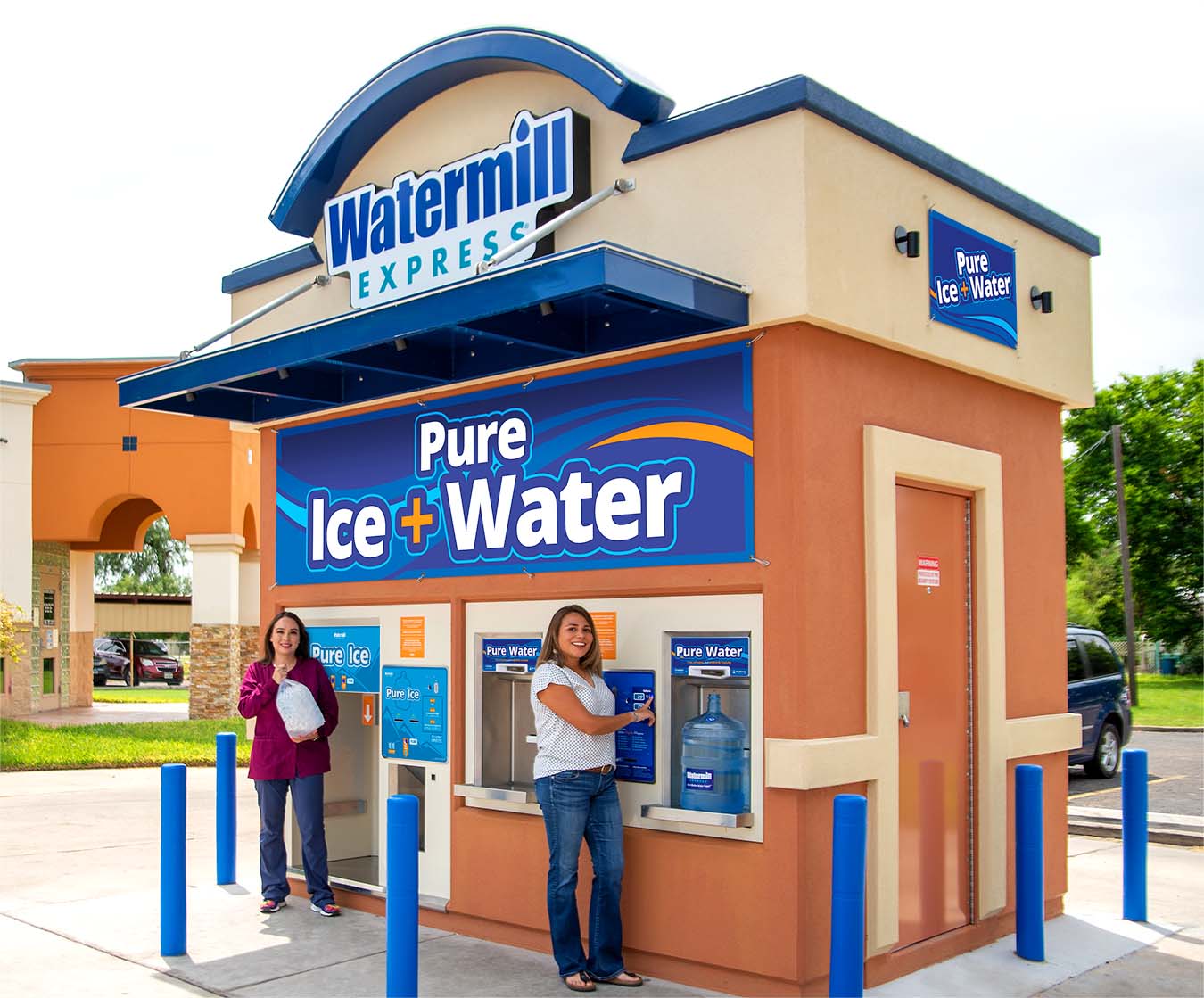 Water and ice refill kiosk